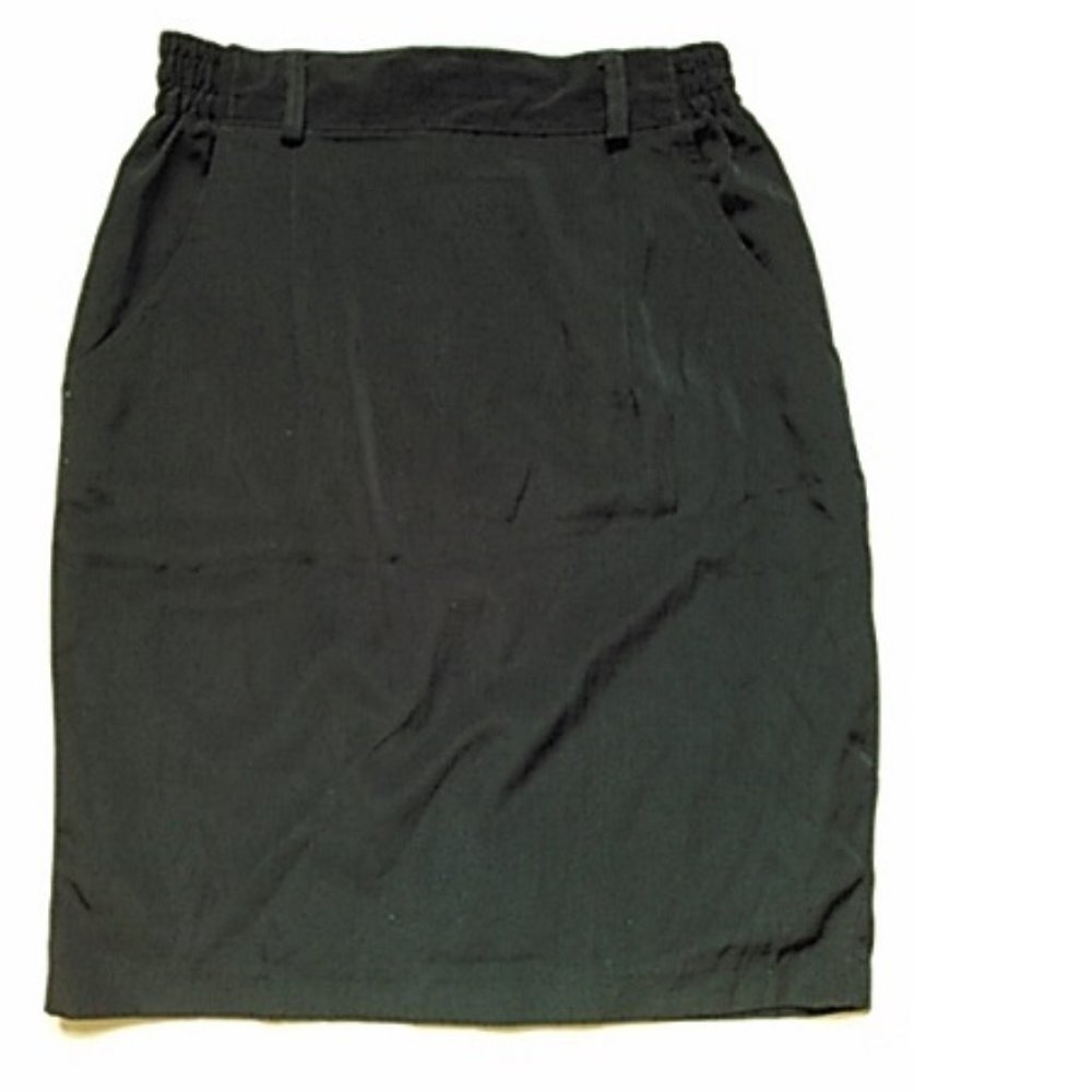 Rich Girl Pencil Skirt with Pockets, Black, Small